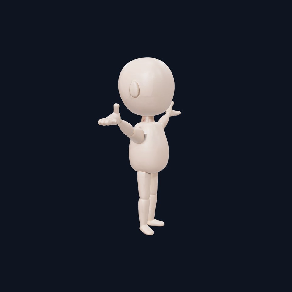 Stylized Minimalistic Character Rigged and Animated